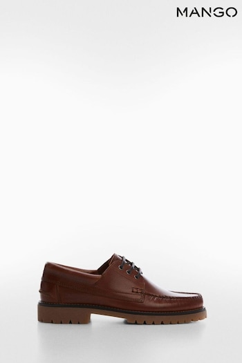 Mango Leather Boat Brown Shoes (937663) | £90