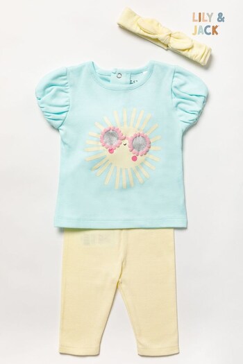 Lily & Jack Yellow Top/Leggings and Headband Outfit Set (937770) | £18