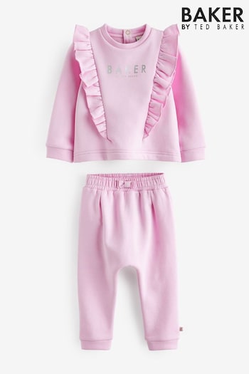 Baker by Ted Baker Pink Frill Sweater and Jogger Set (938220) | £28 - £31