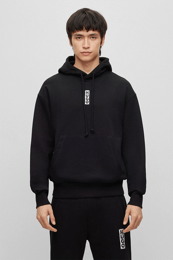 HUGO Vertical Logo French Terry Tracksuit Overhead Hoodie (938254) | £129