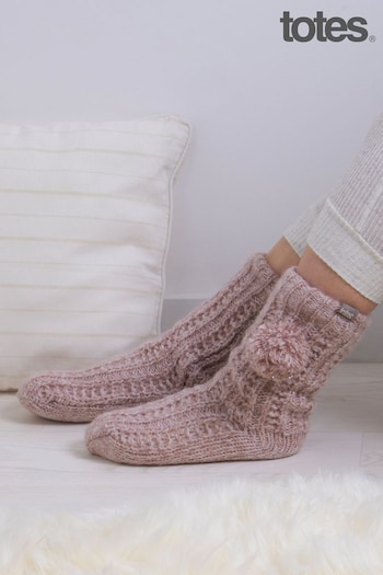 Totes Pink Ladies Luxury Sparkle Slipper Socks (938282) | £18