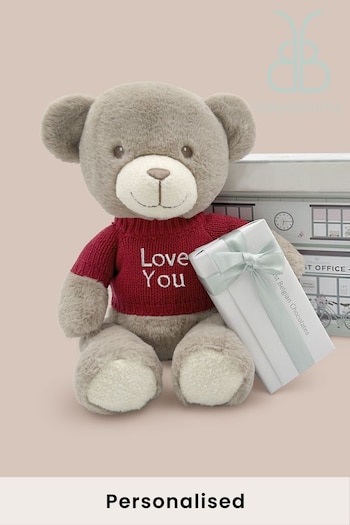 Valentine's Day Frankie Bear Soft Toy and Belgian Chocolates - Love You (938549) | £44