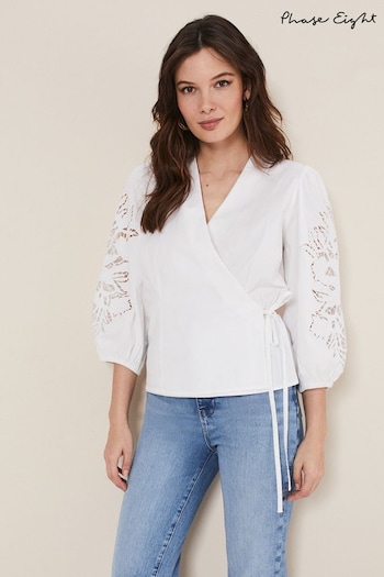 Phase Eight Kacey Broderie White Blouse (938945) | £79
