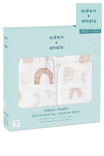 aden+anais Yellow Keep Rising 1.0 Tog Cotton Muslin Sleeping Bag Alberta (939001) | £35