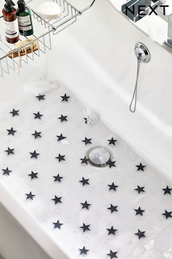 Grey Stars Plastic In Bath Mat (939161) | £12