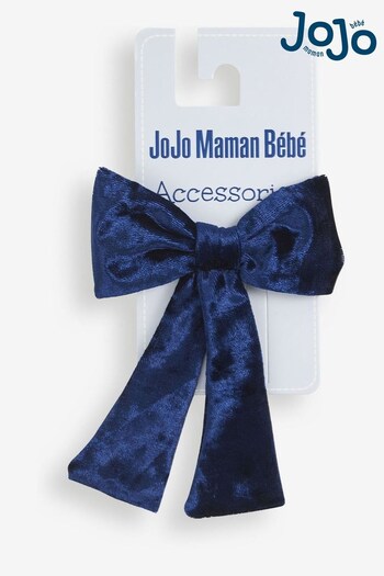 JoJo Maman Bébé Navy Large Velvet Bow (939482) | £6.50