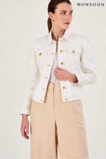Monsoon Cream Puff Sleeve Denim Jacket with Sustainable Cotton (939511) | £59