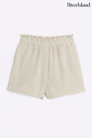 River Island Brown mosta Pull On Linen Shorts comfortable (939883) | £12