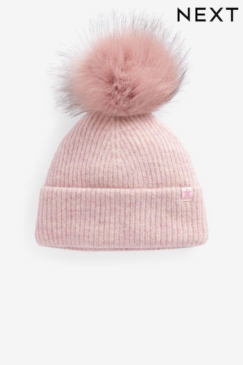 Pink Pom Pom Beanie Hat (3-16yrs) (940223) | £6 - £9