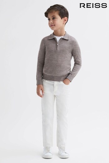Reiss Woodsmoke Robertson Junior Slim Fit Merino Wool Polo Stratus Shirt (940376) | £34