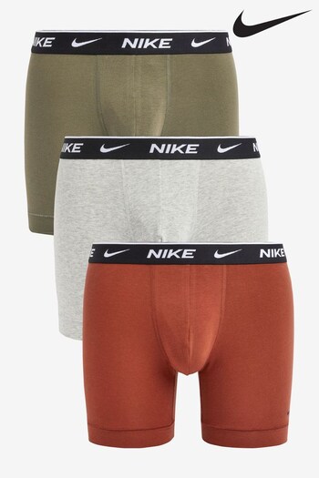 Nike Grey Mens Underwear Everyday Cotton Stretch Boxer Briefs (3 Pack) (940428) | £32