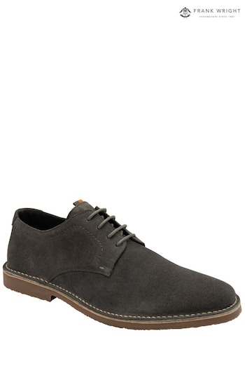 Frank Wright Grey Mens Suede Lace-Up Desert gow Shoes (940457) | £55