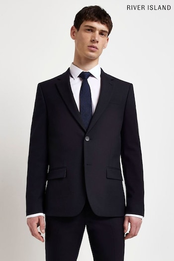 River Island Blue Skinny Twill Suit Jacket (940506) | £65