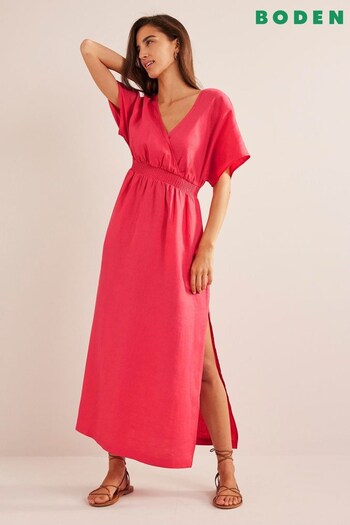 Boden Pink Linen Kaftan Maxi Dress (941021) | £98