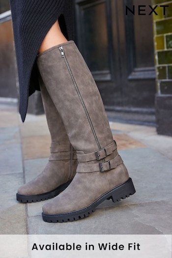 Grey Regular/Wide Fit Forever Comfort® Buckle Detail Knee High for Boots (941376) | £62