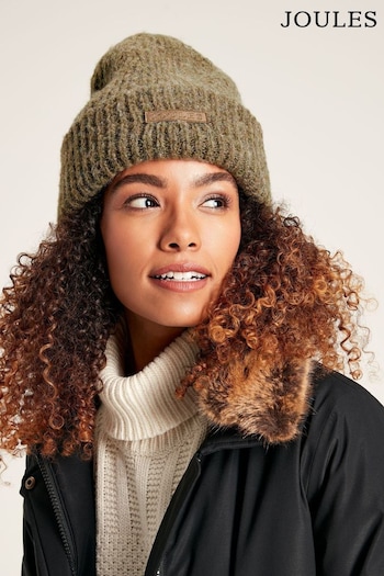 Joules Eloise Brown Oversized Knitted Beanie Hat (941536) | £19.95