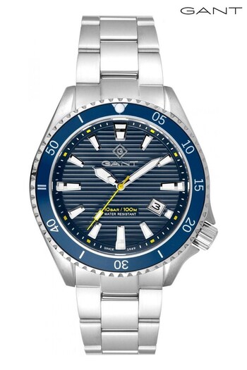 Gant Waterville Silver and Blue Stainless Steel Quartz Watch (941680) | £185