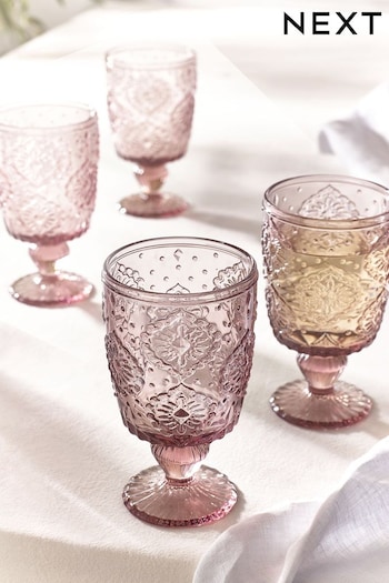 Set of 4 Pink Sophia Wine Glasses (941732) | £22