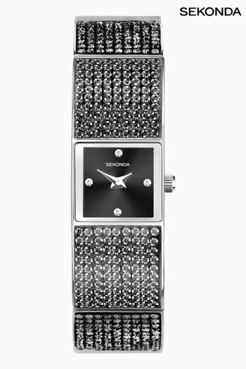 Sekonda Crystal Alloy Bracelet Black Watch (941877) | £100