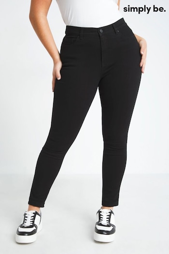 Simply Be Black 24/7 Skinny Pantones Jeans (941920) | £26