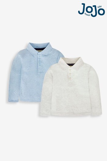 JoJo Maman Bébé Blue 2-Pack Polo Shirts (942083) | £22