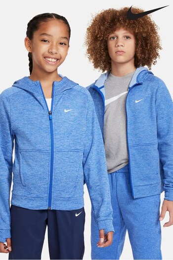 Nike Blue Therma-FIT Multi+Zip Through Hoodie (942205) | £50
