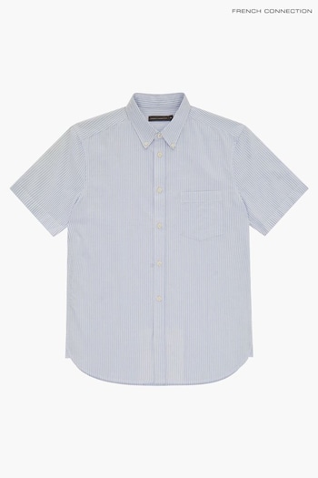 French Connection Blue Sky Stripe Pocket Short Sleeve Shirt (942250) | £30