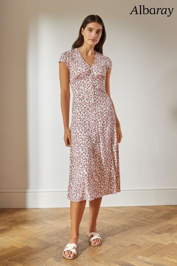 Albaray Cream Cherry Daisy Button Dress (942695) | £95