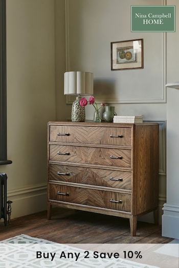 Nina Campbell Brown Tedworth 4 Drawer Chest (9426T8) | £750