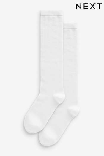 White Modal Blend Knee High Socks 2 Pack (942729) | £8