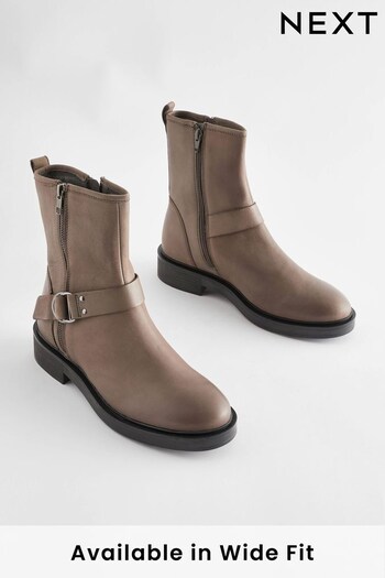 Grey Regular/Wide Fit Forever Comfort® D Ring Biker Ankle Boots (942828) | £62