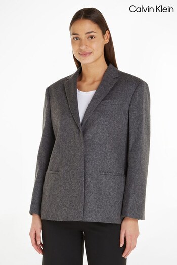 Calvin Klein Grey Wool Tailored Blazer (943010) | £400