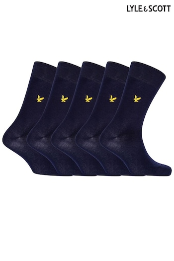 Lyle & Scott Blue Core Socks Five Pack (943260) | £23