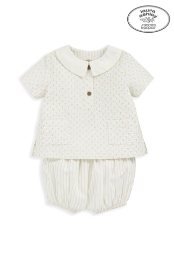 Mamas & Papas x Laura Ashley Cream Shirt and Bloomer Set (943386) | £29