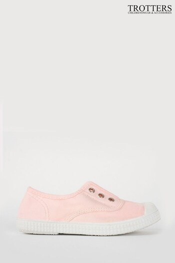 Trotters London Pink Plum Canvas Shoes Beatle (943412) | £19