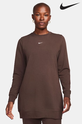 Nike combat Brown Dri-FIT One Long Sleeve Crew Neck Jumper (943548) | £55