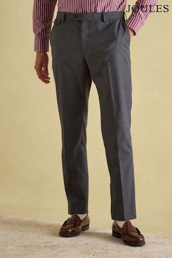 Joules Grey Slim Fit Flannel Suit Trousers (943821) | £69