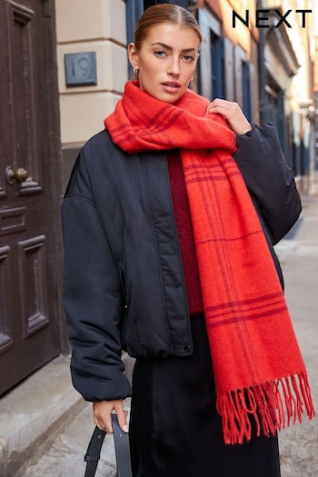 Red Check Midweight Scarf (943913) | £18