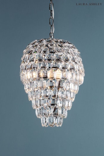 Laura Ashley Clear Leon 3 Light Teardrop Crystal Ceiling Light (944200) | £275