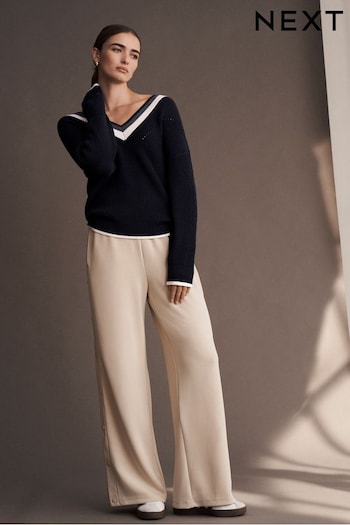 Neutral Soft Jersey Popper Side Trousers (944209) | £38