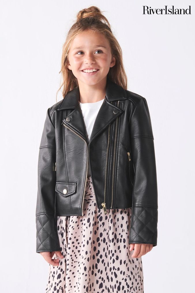 River island top kids leather jacket