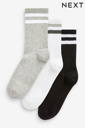 Black/White/Grey Arch Support Ankle Socks 3 Pack (944802) | £10