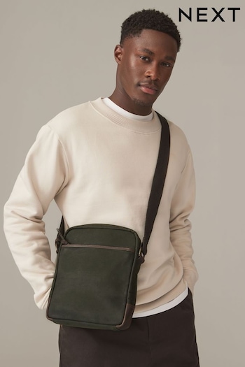 Khaki Green Wax Cotton Cross-Body Bag (944821) | £45