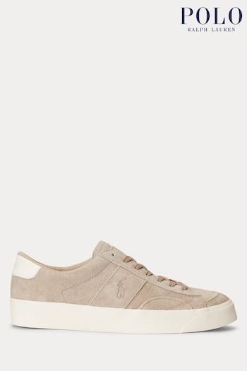 Polo Ralph Lauren Beige Sayer Canvas And Suede Logo Trainers (944844) | £105