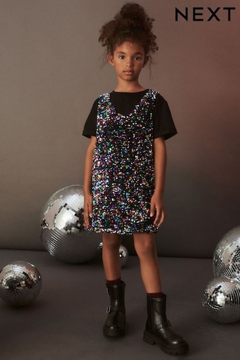 Multi 2pc Sequin Pinafore And T-Shirt Set (3-16yrs) (944853) | £30 - £36