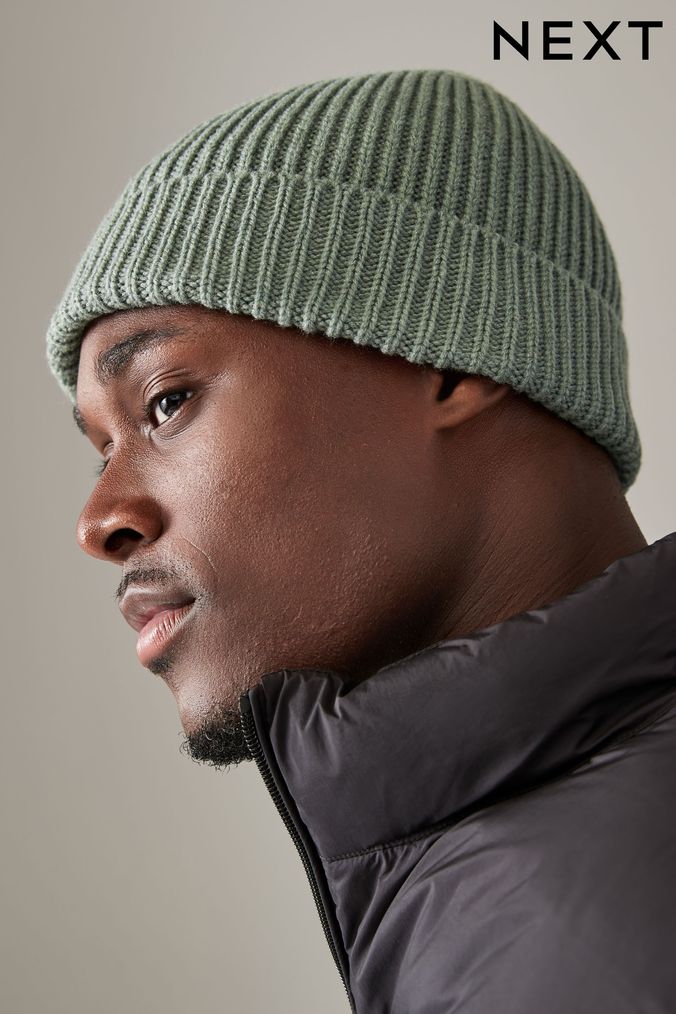 Mens green beanie hat discount