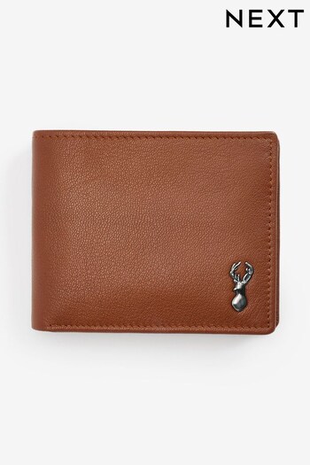 Tan Brown Leather Stag Badge Extra Capacity Wallet (945103) | £24