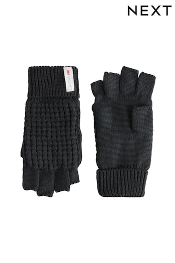 Black Thinsulate Fingerless Knitted Gloves (945192) | £12