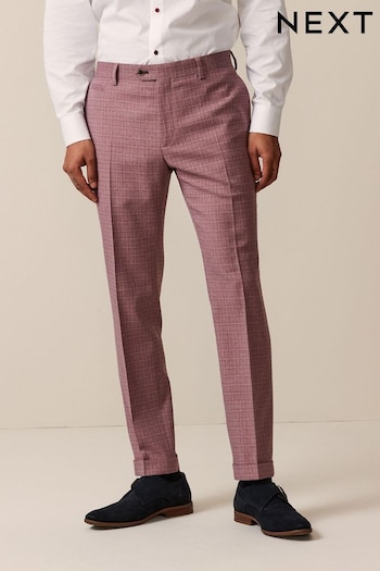 Pink Skinny Fit Check Suit Trousers (945324) | £45
