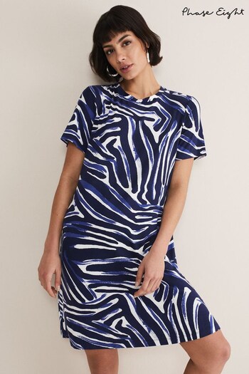 Phase Eight Blue Isabelle Zebra Print Mini Dress (945532) | £69